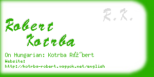 robert kotrba business card